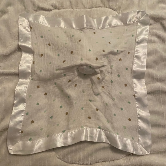 Aden + Anais Bunny Rabbit White With Green & Tan Stars Muslin Baby Lovey - Picture 3 of 6